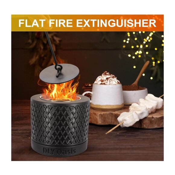 DLY Oasis Concrete Tabletop Fire Pit - Ethanol Fire Pit, Table Top Fire Pit Bowl - Picture 4 of 7